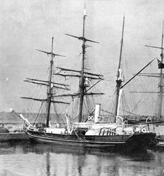 A Nemzeti Antarktiszi Expedíció mentőhajója, illusztráció a The Graphic című lapból, 1902. július 19.